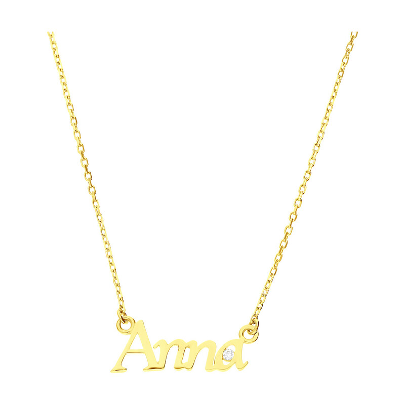 Naszyjnik złoty z imieniem Anna/anker MZ T5-NN-16-CZ próba 375