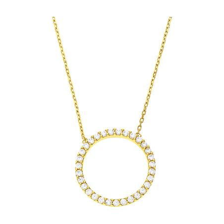 Naszyjnik złoty koło z cyrkoniami/anker MZ T23-PN-COL-1706-CZ-15mm próba 585