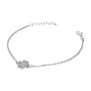 Bransoleta srebrna koniczyna z cyrkoniami/rolo NI BRN18783 próba 925