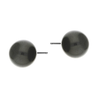 Kolczyki srebrne z czarną perłą jubilerską 8 mm/sztyft NI OPENE08 próba 925
