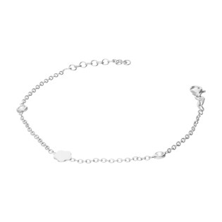 Bransoleta srebrna kwiatek i dwie cyrkonie/rolo NI XBR04092B próba 925