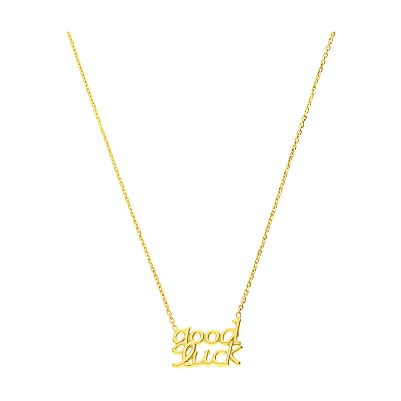 Naszyjnik pozłacany napis GOOD LUCK /anker PW382-1 GOLD próba 925