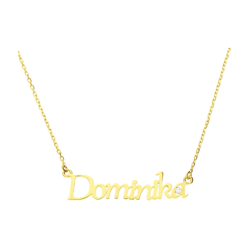 Naszyjnik złoty z imieniem Dominika/anker MZ T57-NN-10-CZ próba 375