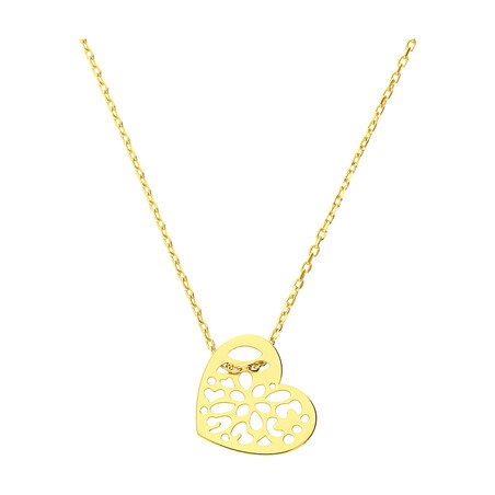 Naszyjnik złoty ażurowe serce bokiem/anker MZ T23-NLZ-59 próba 375