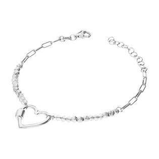 Bransoleta srebrna serce i kulki/anker long PW351 ROD próba 925