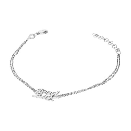 Bransoleta srebrna napis GOOD LUCK napis/x2 anker PW382-1 ROD próba 925