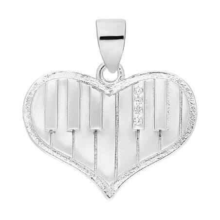 Serduszko srebrne klawisze pianina z cyrkoniami TB 01580 próba 925