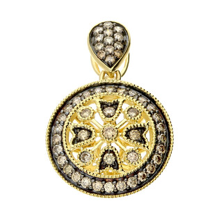 Zawieszka złota kółko z szampańskimi diamentami LC JE5264-JP6793 CH próba 585