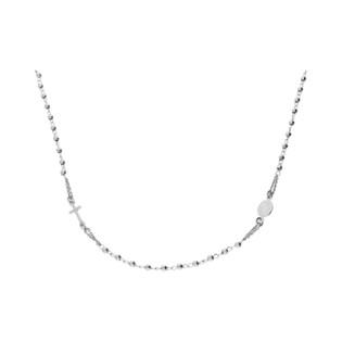 Naszyjnik srebrny różaniec paciorki grawerowane NI ROGDGD03 ROD próba 925