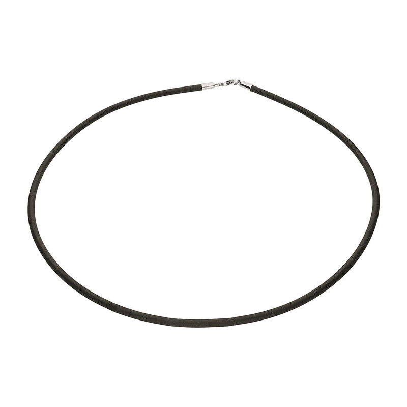Naszyjnik kauczuk czarny 3mm NI CAUGI03 próba 925