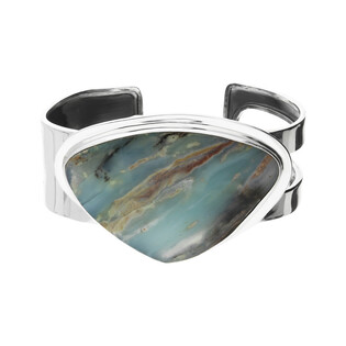 Bransoleta srebrna bangle opal Andyjski Peru GX MINERALS GX-opand-4 bangle próba 925 Bransoleta srebrna bangle opal Andyjski Peru GX MINERALS GX-opand-4 bangle próba 925