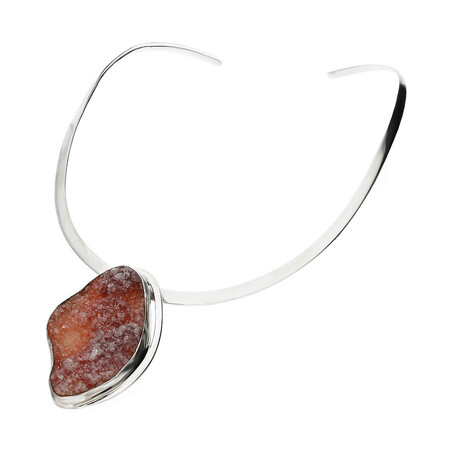 Naszyjnik srebrny apofilit Indie GX MINERALS GX-apo-37 próba 925