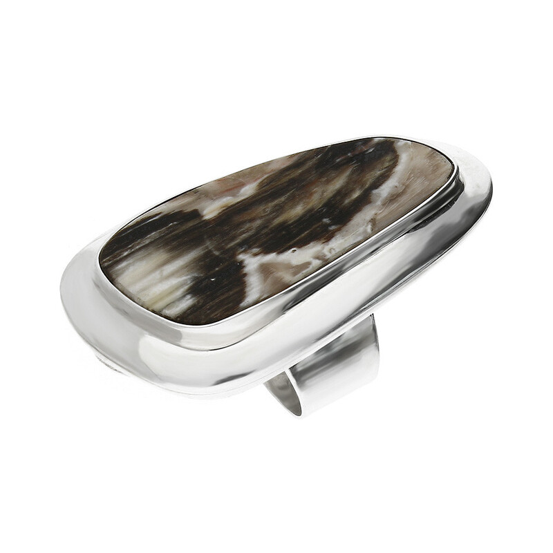 Pierścionek srebrny zopalizowane drzewo Węgry-Słowac GX MINERALS GX-drz-5 próba 925