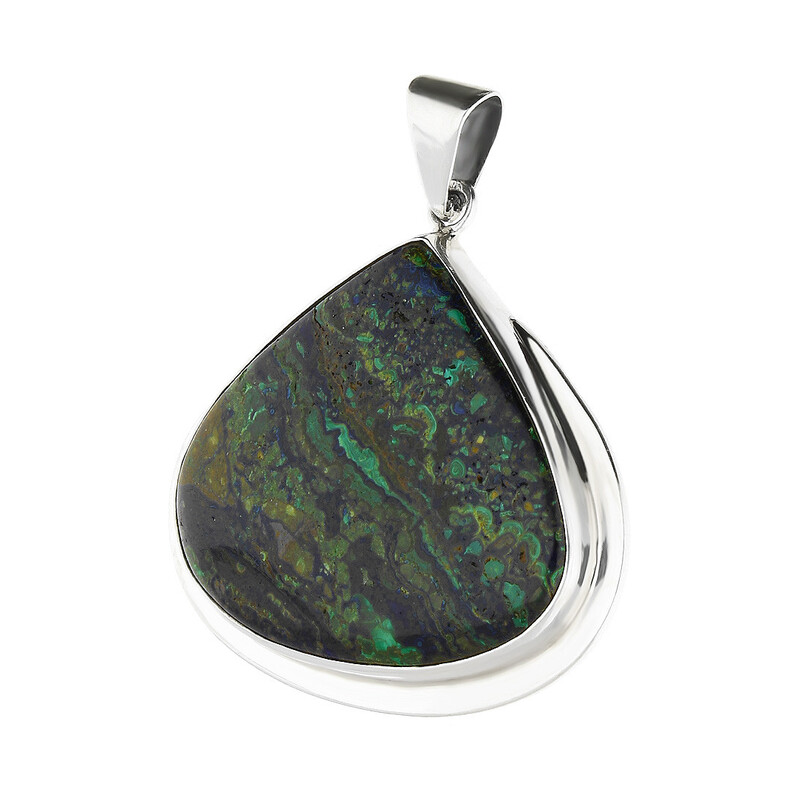 Zawieszka srebrna chryzokola Afryka GX MINERALS GX-chryz-7 próba 925