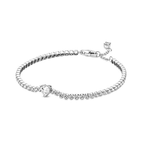 Bransoletka tenisowa z lśniącym sercem Pandora PE 590041C01 próba 925