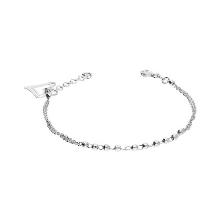 Bransoleta srebrna serca ramki i grawerowane kulki  NI BRN17295 ROD próba 925