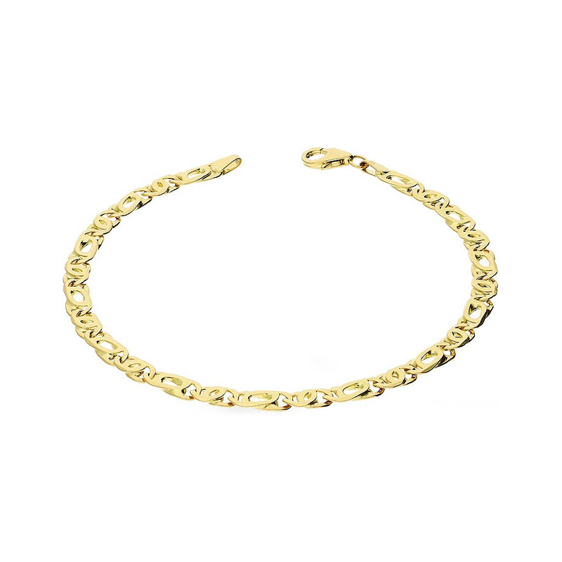 Bransoleta złota o splocie fantazja  OS 278-M05 100 spinacz+tiger próba 585