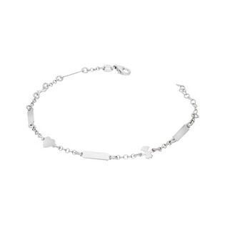 Bransoleta srebrna blaszki, serce, chłopiec i dziewczynka NI BRN28103 ROD próba 925