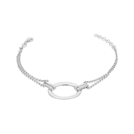 Bransoleta srebrna z dużym owalem/rolo NI BRN29013 ROD próba 925