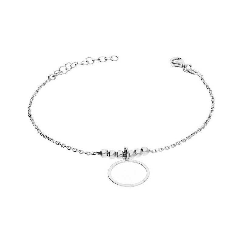 Bransoleta srebrna gładkie kółko i kulki/anker NI BRN30986 ROD próba 925