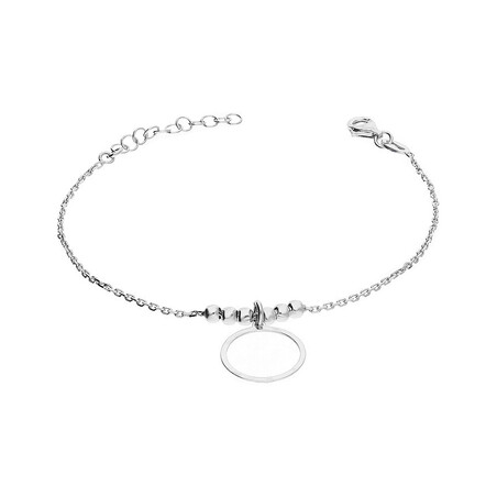 Bransoleta srebrna gładkie kółko i kulki/anker NI BRN30986 ROD próba 925