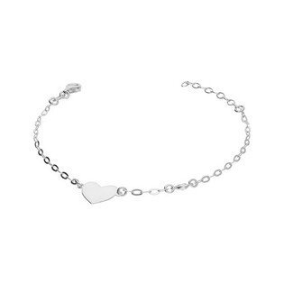 Bransoleta srebrna z sercem i cyrkonią/anker NI BRN32311 ROD próba 925