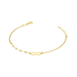 Bransoleta pozłacana z infinity/blaszki+rolo NI BRN32317 GOLD próba 925