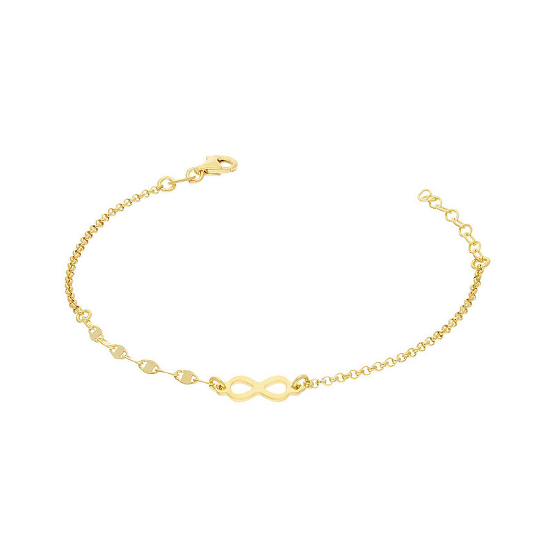 Bransoleta pozłacana z infinity/blaszki+rolo NI BRN32317 GOLD próba 925