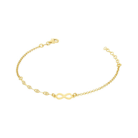 Bransoleta pozłacana z infinity/blaszki+rolo NI BRN32317 GOLD próba 925