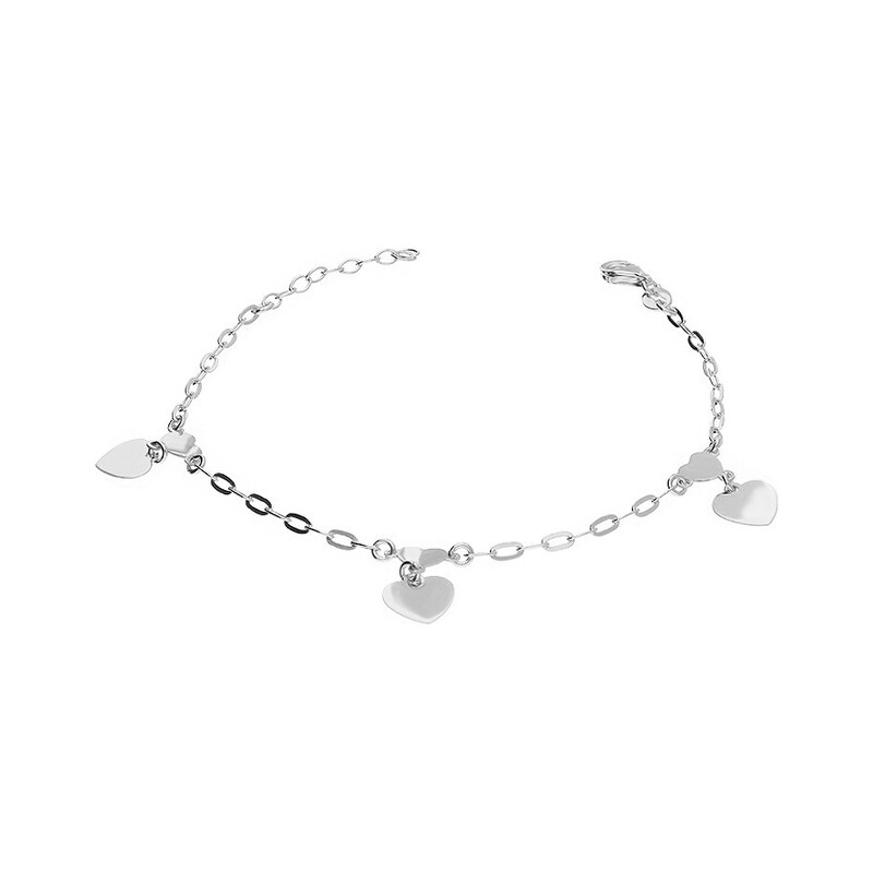 Bransoleta srebrna podwójne serca/anker long NI BRN32346 ROD próba 925