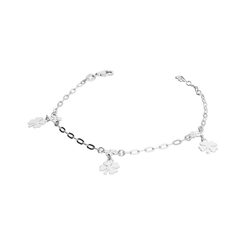 Bransoleta srebrna podwójne koniczynki/anker NI BRN32349 ROD próba 925