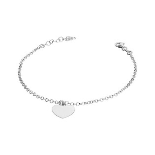 Bransoleta srebrna z wiszącym sercem/rolo NI XBR04942 ROD próba 925