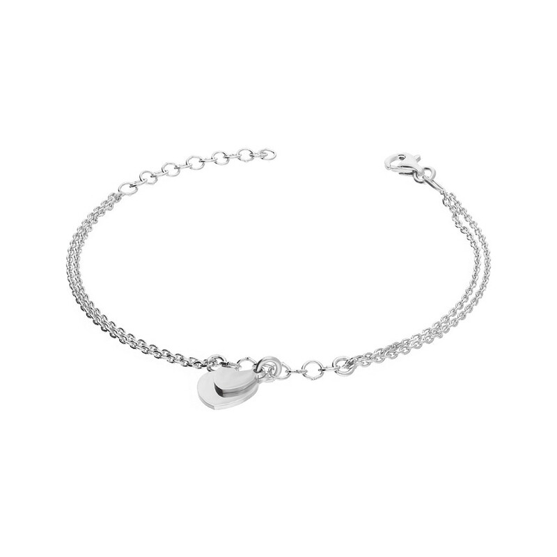 Bransoleta srebrna serca blask x2/anker x2 NI XBR08459 ROD próba 925