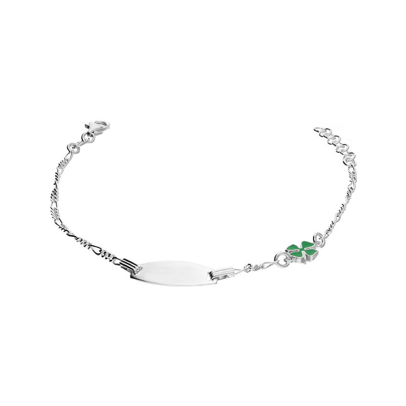 Bransoleta srebrna dla dziewczynki z blaszką i koniczynką NI XBR08518 próba 925