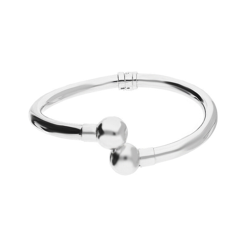 Bransoleta srebrna bangla i kulki 12 mm NI XBR08608 ROD próba 925