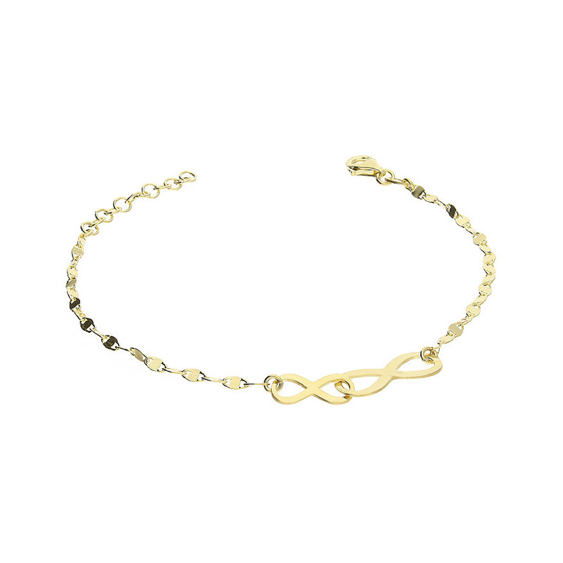 Bransoleta pozłacana połączone infinity i blaszki NI XBR08961 GOLD próba 925