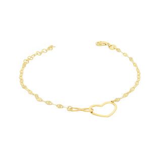 Bransoleta pozłacana klanówka serce i infinity/blaszki  NI XBR08962 GOLD próba 925