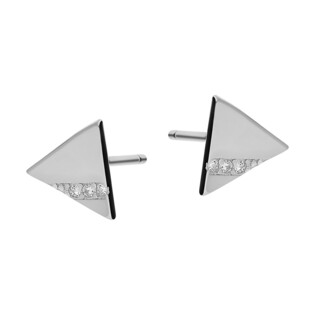 Kolczyki srebrne trójkąt blask z rzędem cyrkonii/sztyft A0667 próba 925