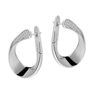 Kolczyki srebrne otwarta kropla z cyrkoniami/ang.zap. A0694-1 próba 925