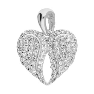 Serduszko srebrne łączone skrzydła z cyrkoniami A0 DA613 próba 925