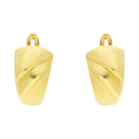 Kolczyki złote żłobione blaszki