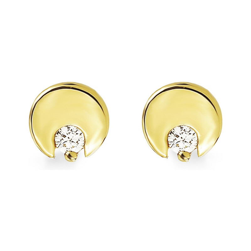 Kolczyki złote kółko z cyrkonią/sztyft  AR I2CE5175-FCZ-GW próba 375