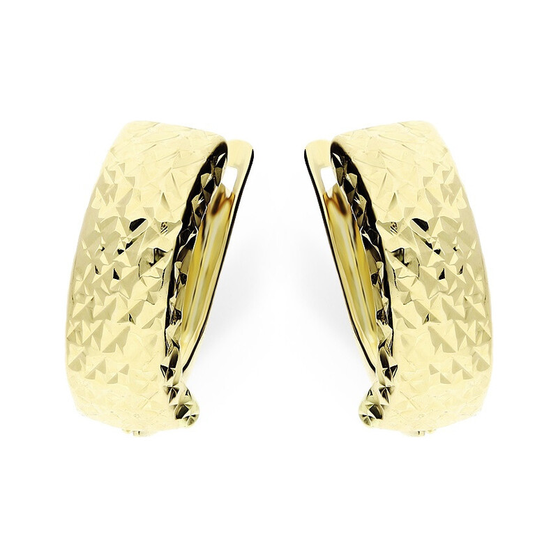 Kolczyki złote prostokątne blaszki grawerowane/ang.zap. AR XXDCNSE7431-1 próba 375