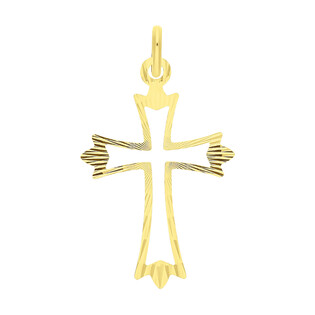 Krzyżyk złoty grawerowany ramiona falbanki CB C-479 próba 585
