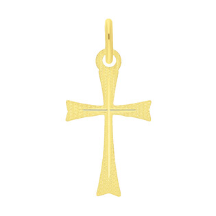 Krzyżyk złoty gładki z ściętymi bokami CB C-484 próba 585
