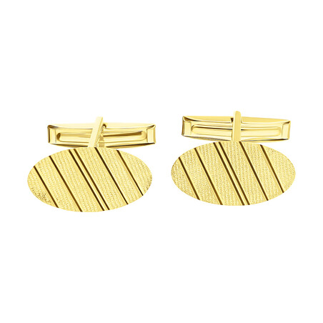 Spinki złote do mankietów owalne paski CB G-064 próba 585