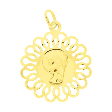 Medalik złoty główka Matki Boskiej w ażurowym kółku CB M-0724 próba 585