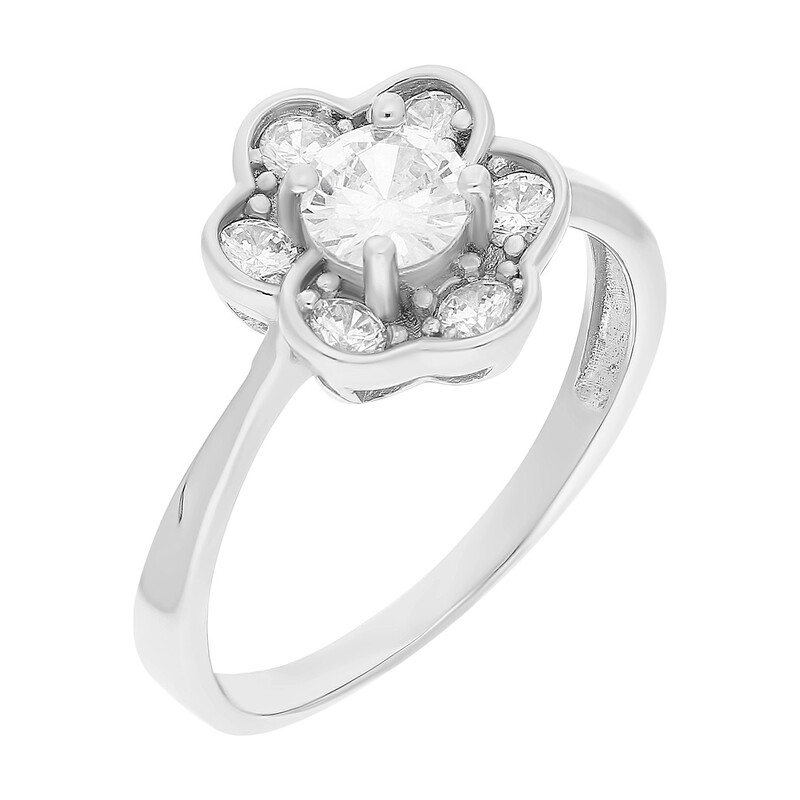 Pierścionek srebrny kwiatek z cyrkoniami  CP RZB95264 próba 925