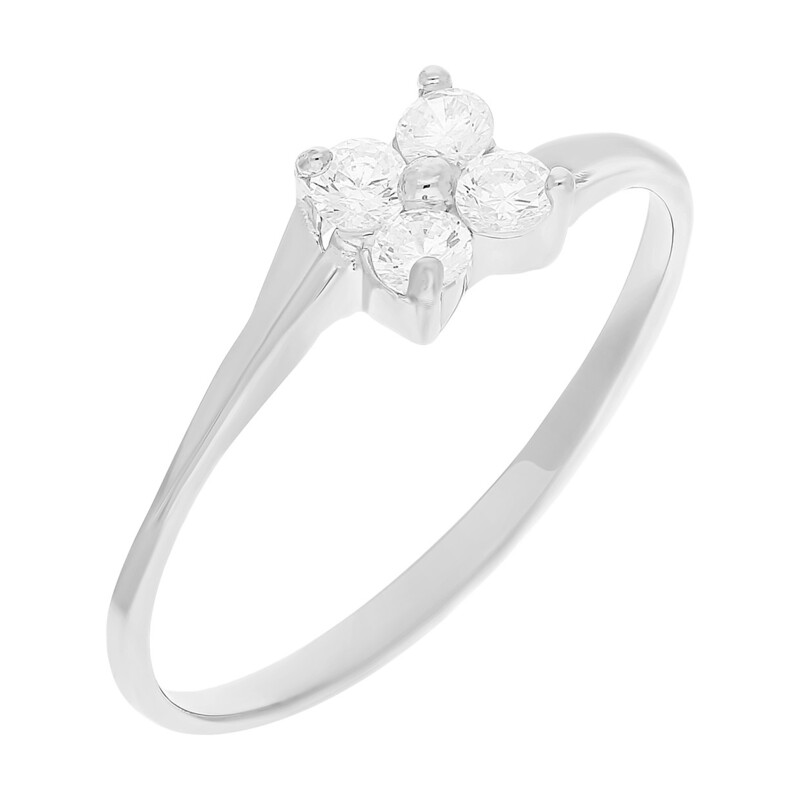 Pierścionek srebrny kwiatek z cyrkoniami HS1328 próba 925