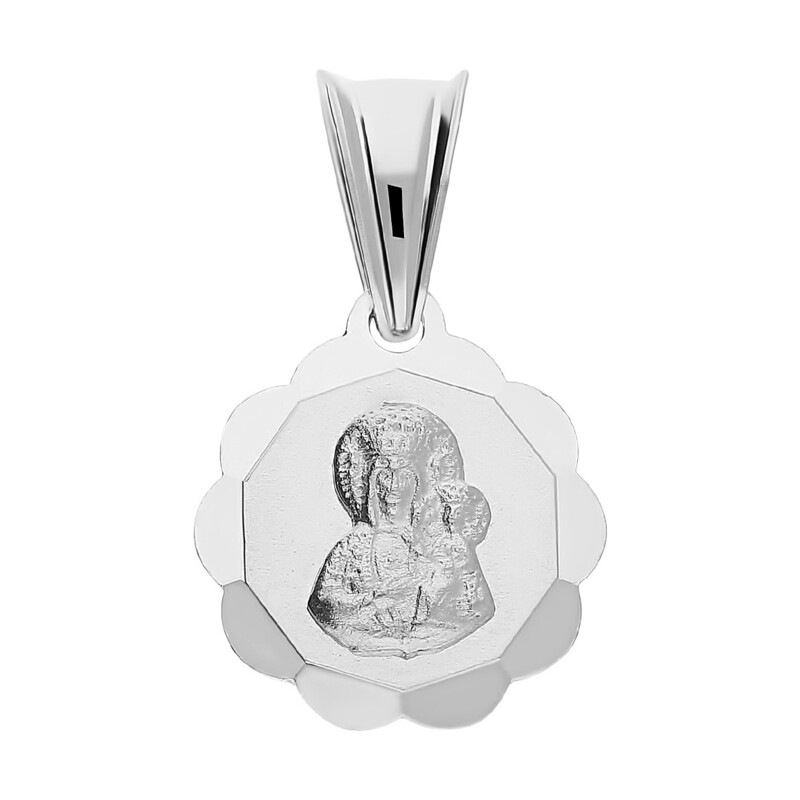 Medalik srebrny Częstochowska w kwiatku MV GMD056 próba 925